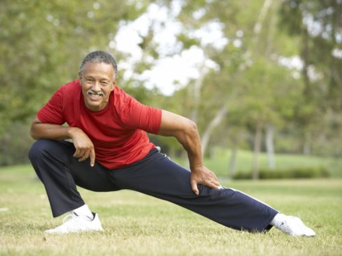 Memphis senior man stretching
