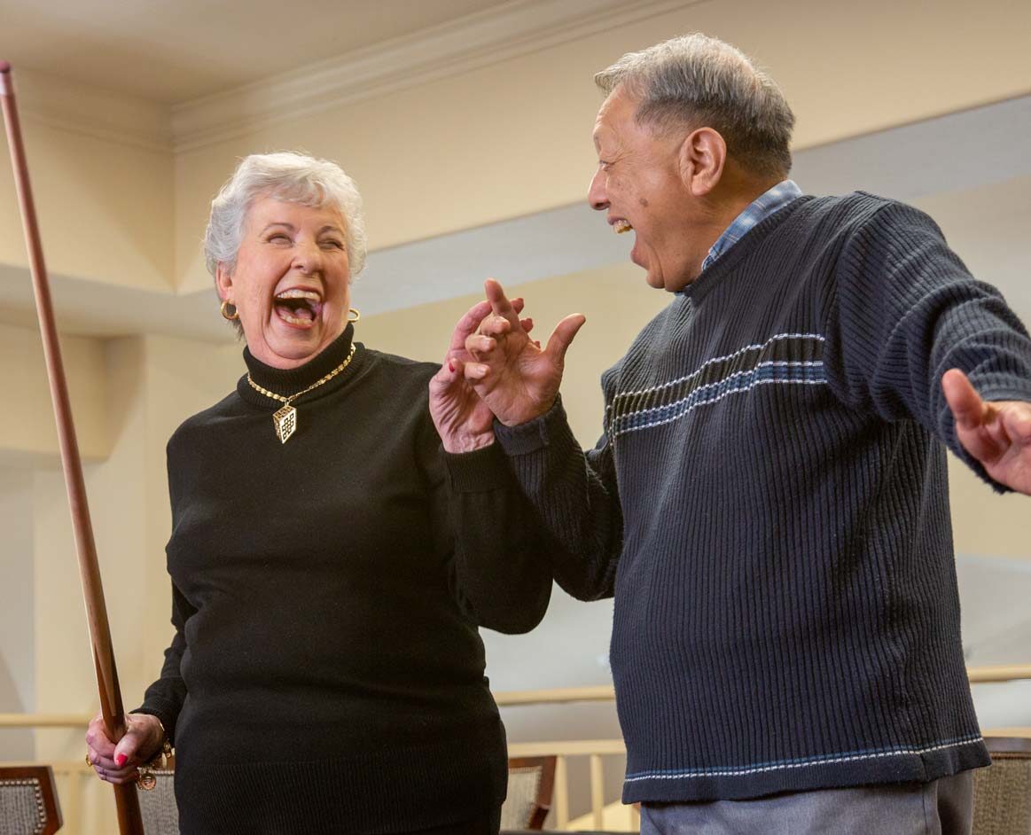 Sycamore Ridge seniors playing billiards