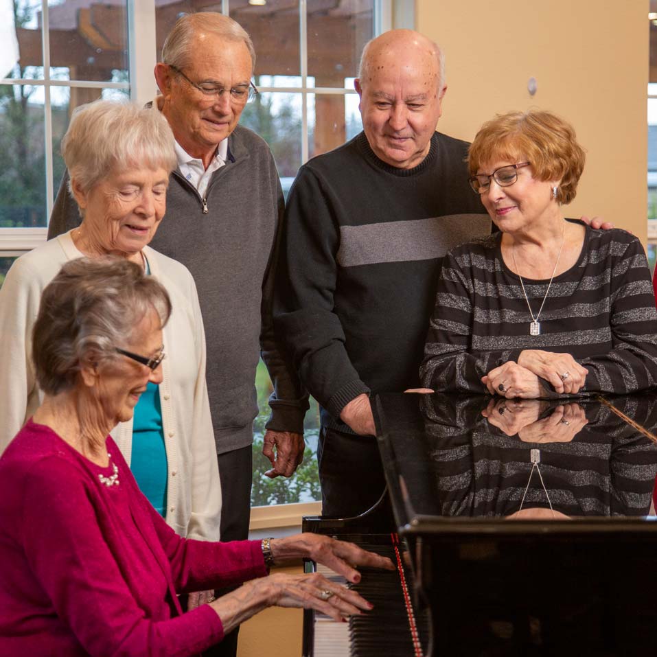 Sycamore Ridge seniors playing piano